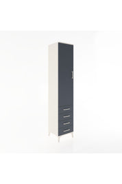 Hyperion Dolap 4 Raflı 4 Çekmeceli Tek Kapaklı 44x44x221 Aytaşı-Antrasit