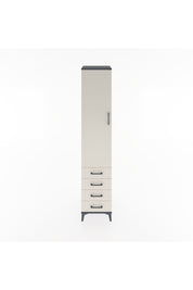 Hyperion Dolap 4 Raflı 4 Çekmeceli Tek Kapaklı 44x44x221 Antrasit-Aytaşı