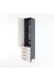 Hyperion Dolap 4 Raflı 4 Çekmeceli Tek Kapaklı 44x44x221 Antrasit-Aytaşı