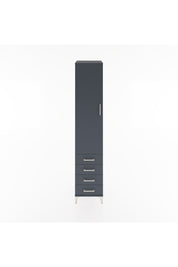 Hyperion Dolap 4 Raflı 4 Çekmeceli Tek Kapaklı 44x44x221 Antrasit-Antrasit