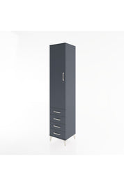 Hyperion Dolap 4 Raflı 4 Çekmeceli Tek Kapaklı 44x44x221 Antrasit-Antrasit