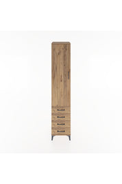 Hyperion Dolap 4 Raflı 4 Çekmeceli Tek Kapaklı 44x44x221 Çam-Çam