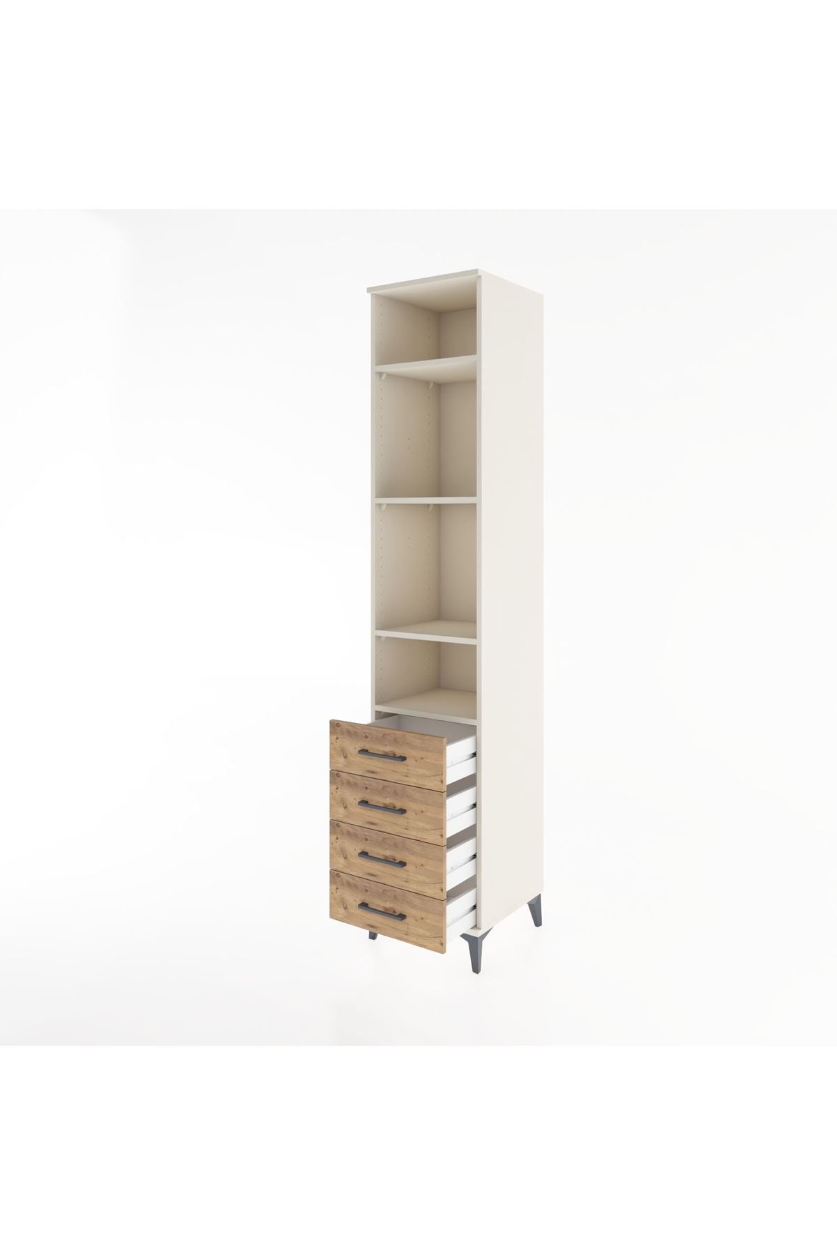 Hyperion Dolap 4 Raflı 4 Çekmeceli 44x44x221 Aytaşı-Çam