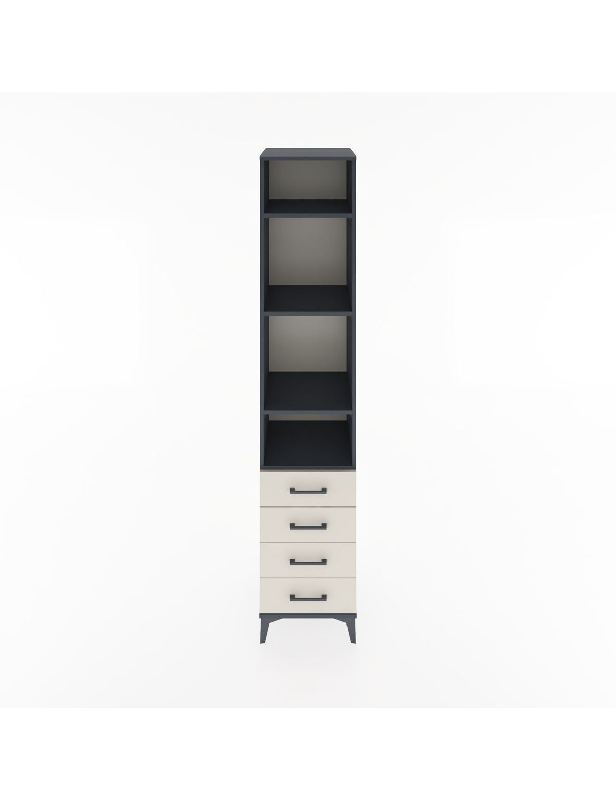 Hyperion Dolap 4 Raflı 4 Çekmeceli 44x44x221 Antrasit-Aytaşı