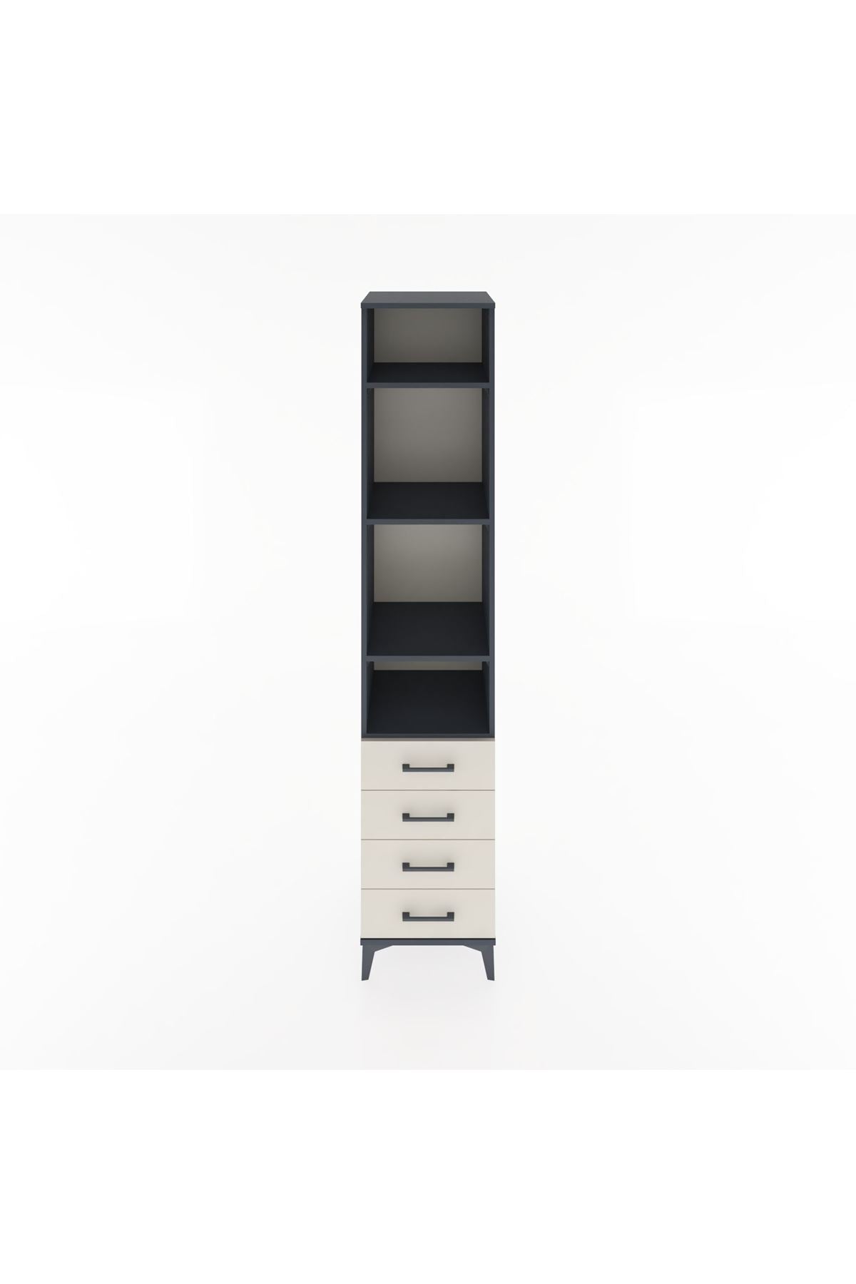 Hyperion Dolap 4 Raflı 4 Çekmeceli 44x44x221 Antrasit-Aytaşı