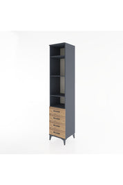 Hyperion Dolap 4 Raflı 4 Çekmeceli 44x44x221 Antrasit-Çam