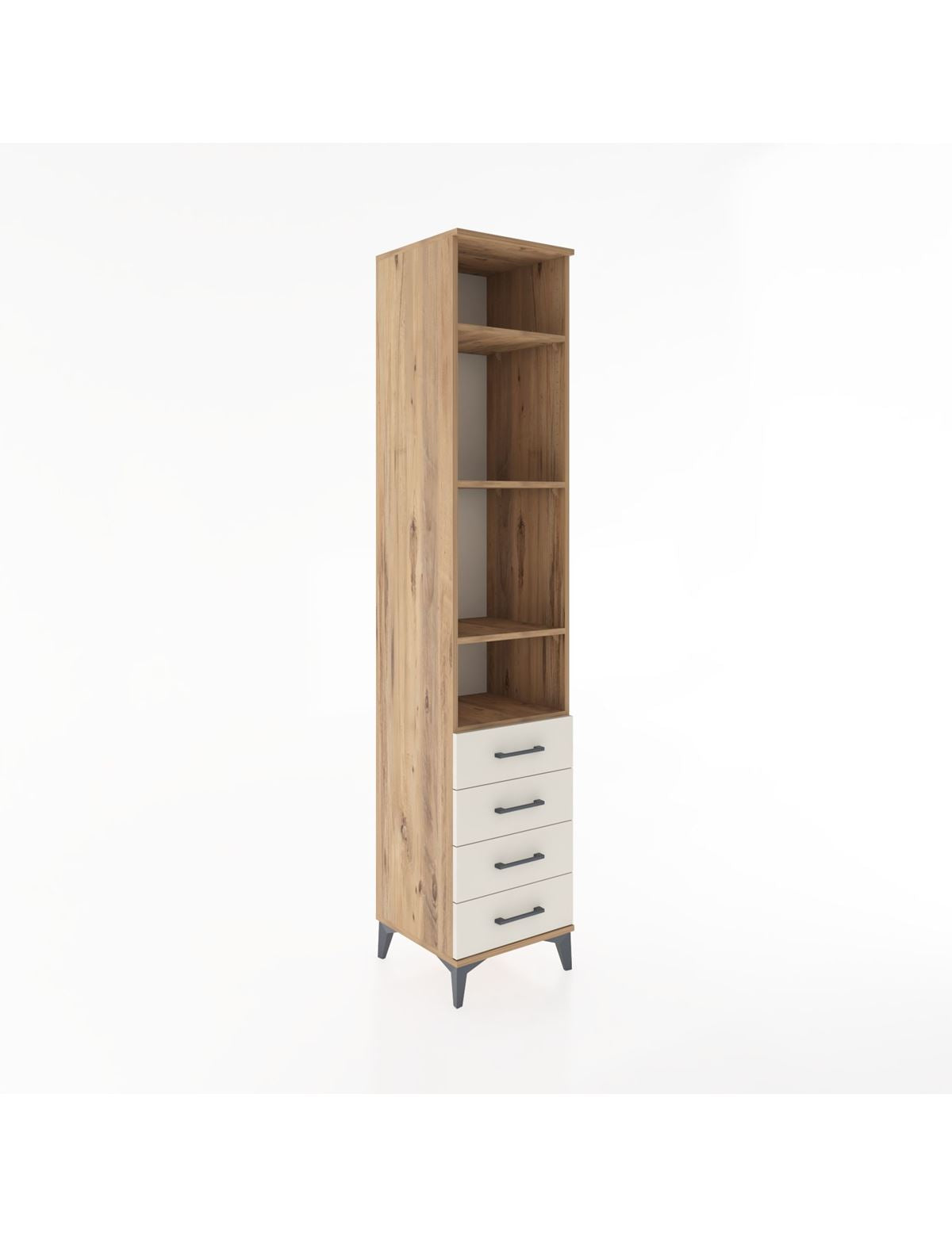 Hyperion Dolap 4 Raflı 4 Çekmeceli 44x44x221 Çam-Aytaşı