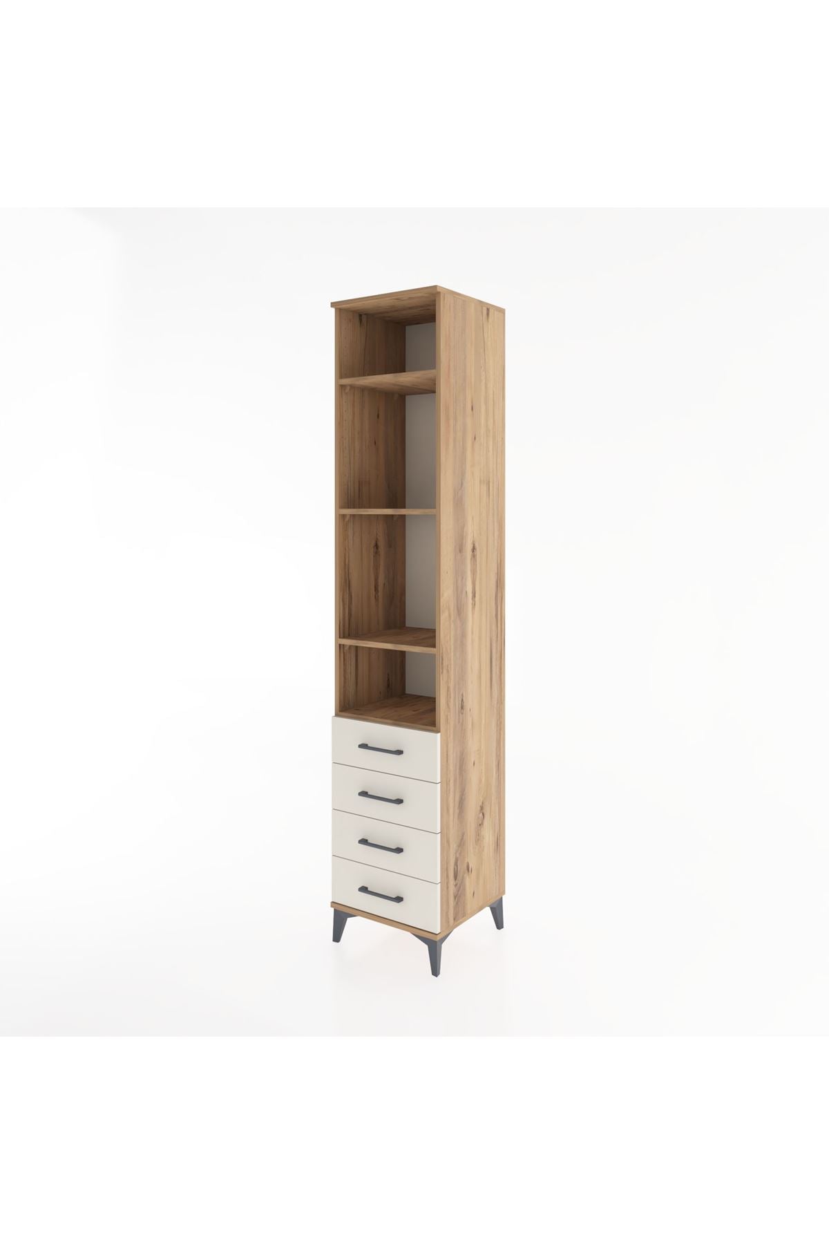 Hyperion Dolap 4 Raflı 4 Çekmeceli 44x44x221 Çam-Aytaşı