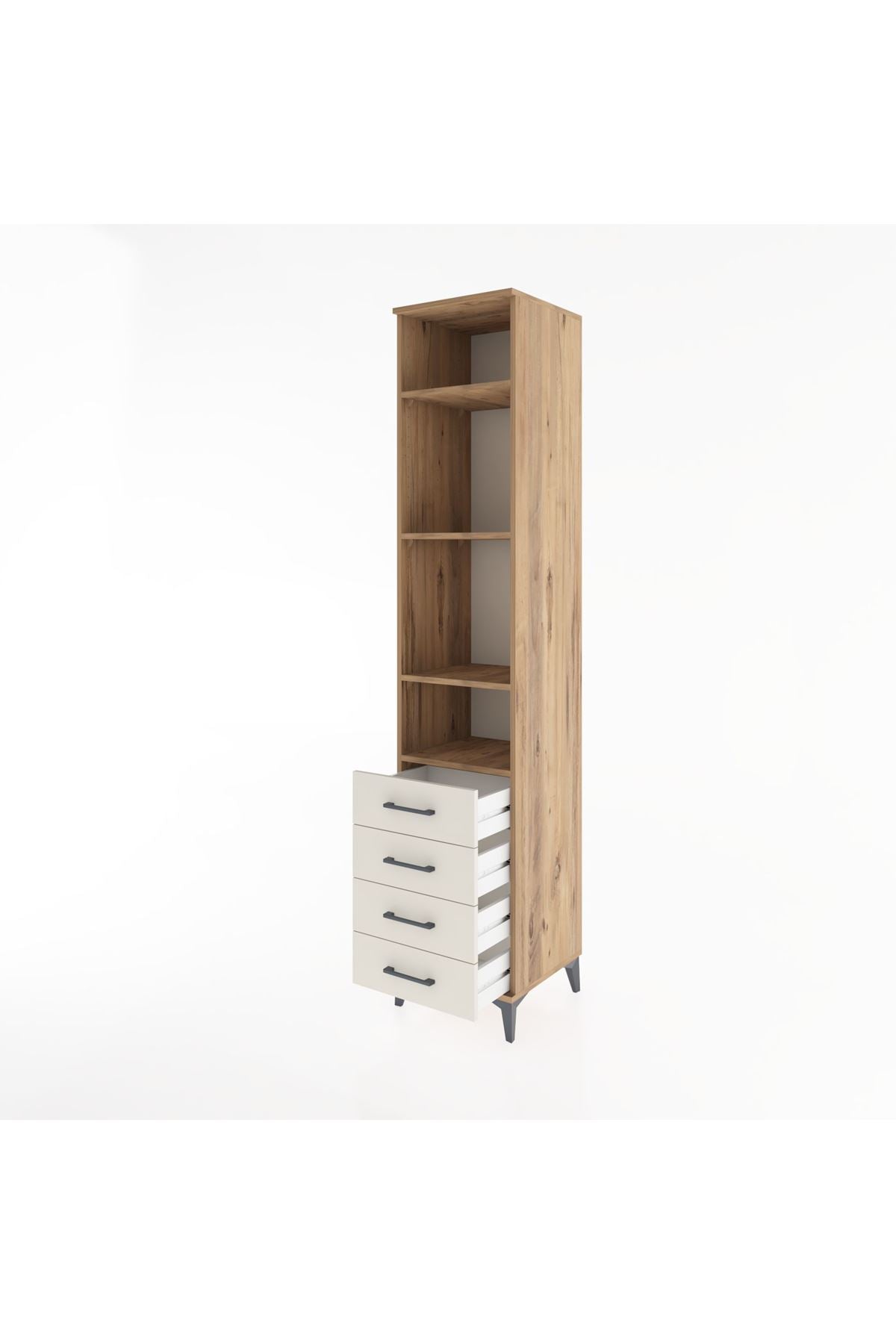 Hyperion Dolap 4 Raflı 4 Çekmeceli 44x44x221 Çam-Aytaşı