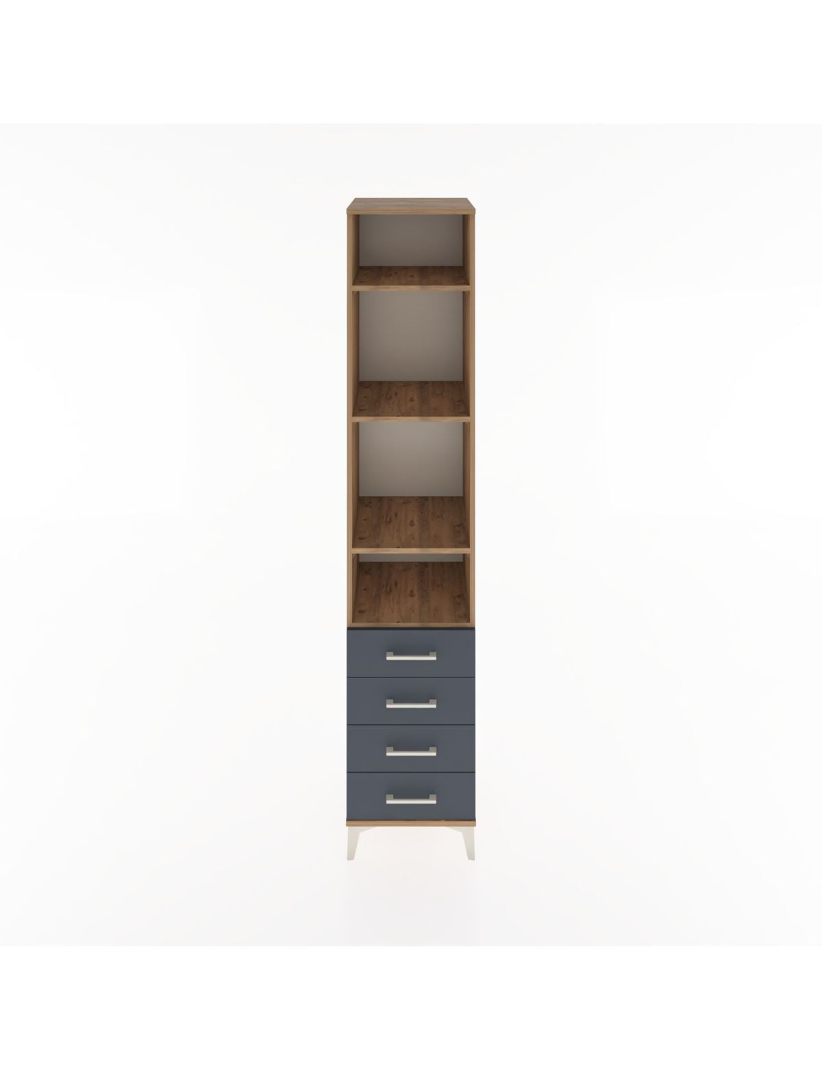 Hyperion Dolap 4 Raflı 4 Çekmeceli 44x44x221 Çam-Antrasit