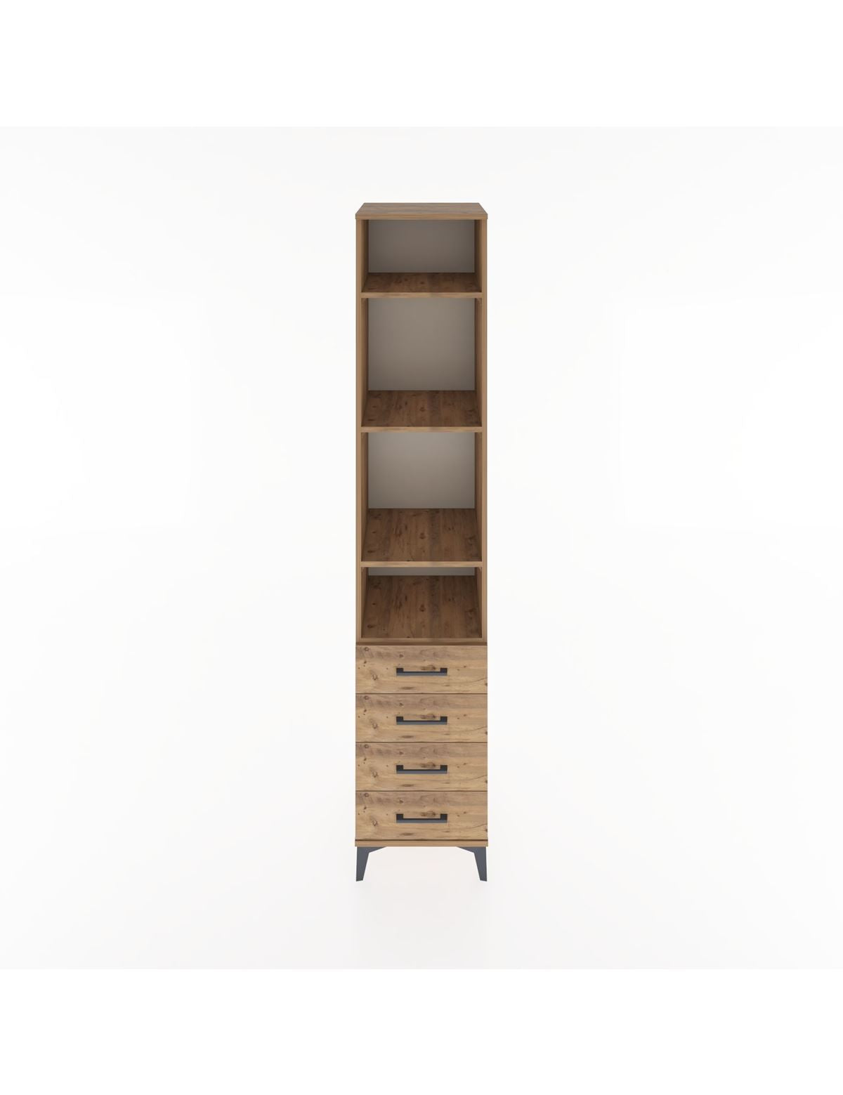 Hyperion Dolap 4 Raflı 4 Çekmeceli 44x44x221 Çam-Çam