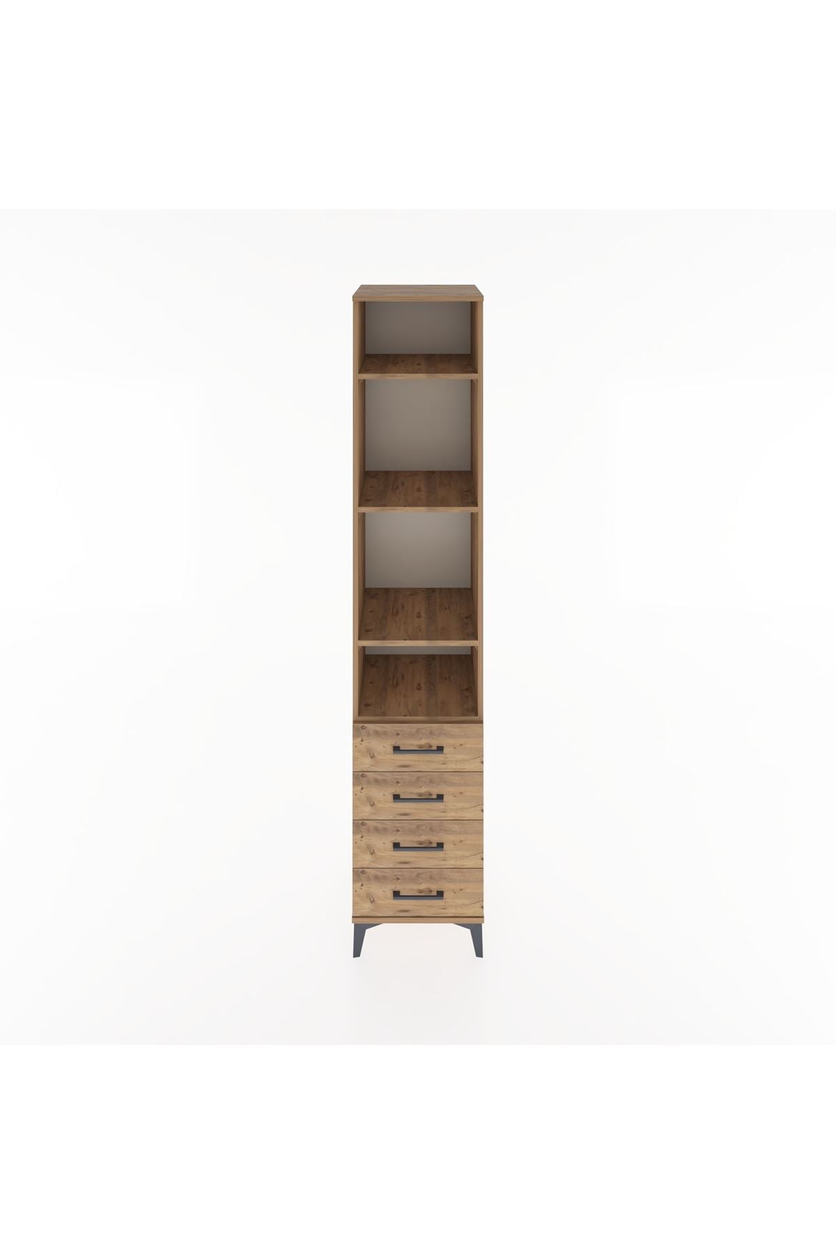 Hyperion Dolap 4 Raflı 4 Çekmeceli 44x44x221 Çam-Çam