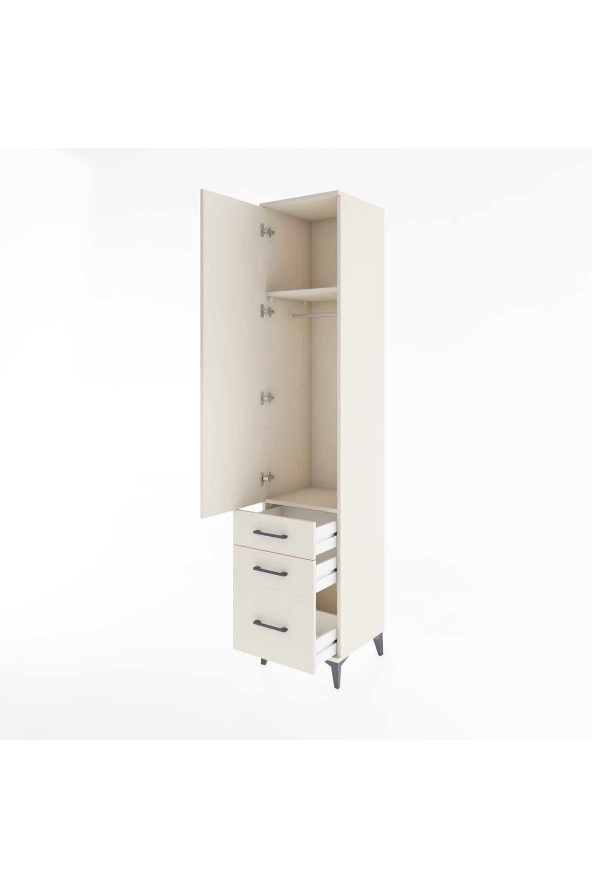 Hyperion Dolap 2 Raflı 3 Çekmeceli Tek Askılı 44x44x221 Aytaşı-Aytaşı