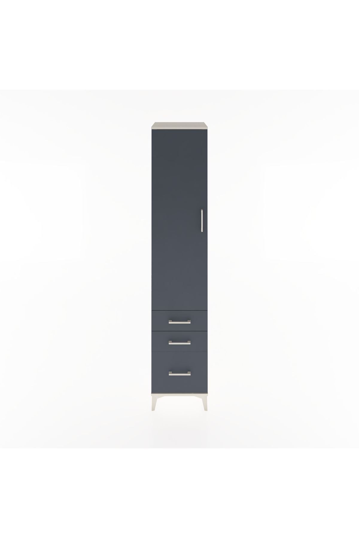 Hyperion Dolap 2 Raflı 3 Çekmeceli Tek Askılı 44x44x221 Aytaşı-Antrasit