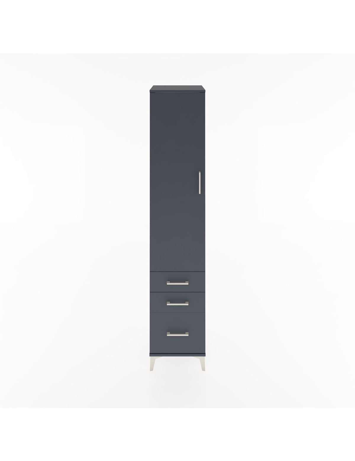 Hyperion Dolap 2 Raflı 3 Çekmeceli Tek Askılı 44x44x221 Antrasit-Antrasit