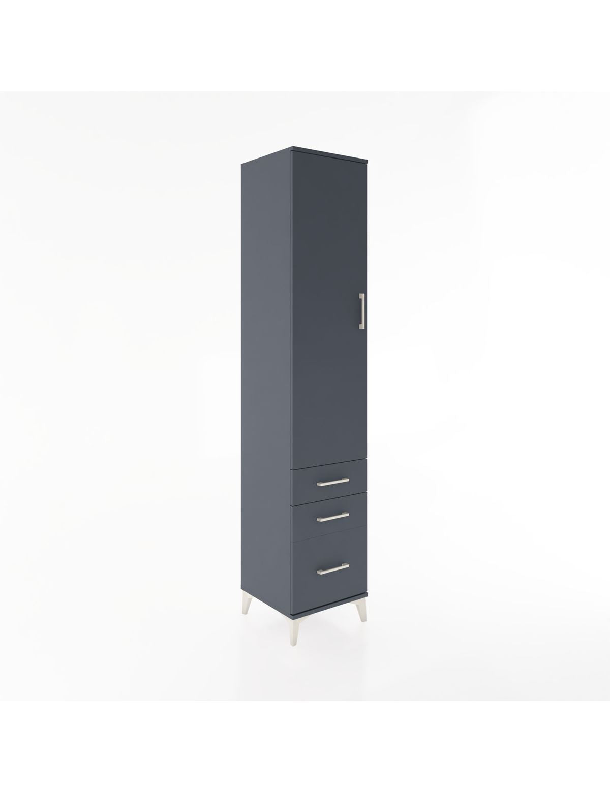 Hyperion Dolap 2 Raflı 3 Çekmeceli Tek Askılı 44x44x221 Antrasit-Antrasit