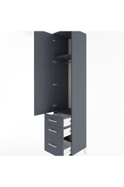 Hyperion Dolap 2 Raflı 3 Çekmeceli Tek Askılı 44x44x221 Antrasit-Antrasit