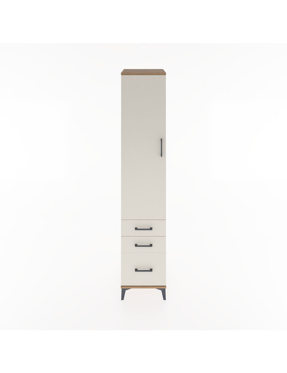 Hyperion Dolap 2 Raflı 3 Çekmeceli Tek Askılı 44x44x221 Çam-Aytaşı