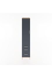 Hyperion Dolap 2 Raflı 3 Çekmeceli Tek Askılı 44x44x221 Çam-Antrasit