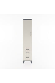 Hyperion Dolap 4 Raflı 3 Çekmeceli Tek Kapaklı 44x44x221 Antrasit-Aytaşı