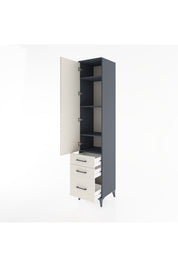 Hyperion Dolap 4 Raflı 3 Çekmeceli Tek Kapaklı 44x44x221 Antrasit-Aytaşı