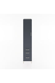 Hyperion Dolap 4 Raflı 3 Çekmeceli Tek Kapaklı 44x44x221 Antrasit-Antrasit