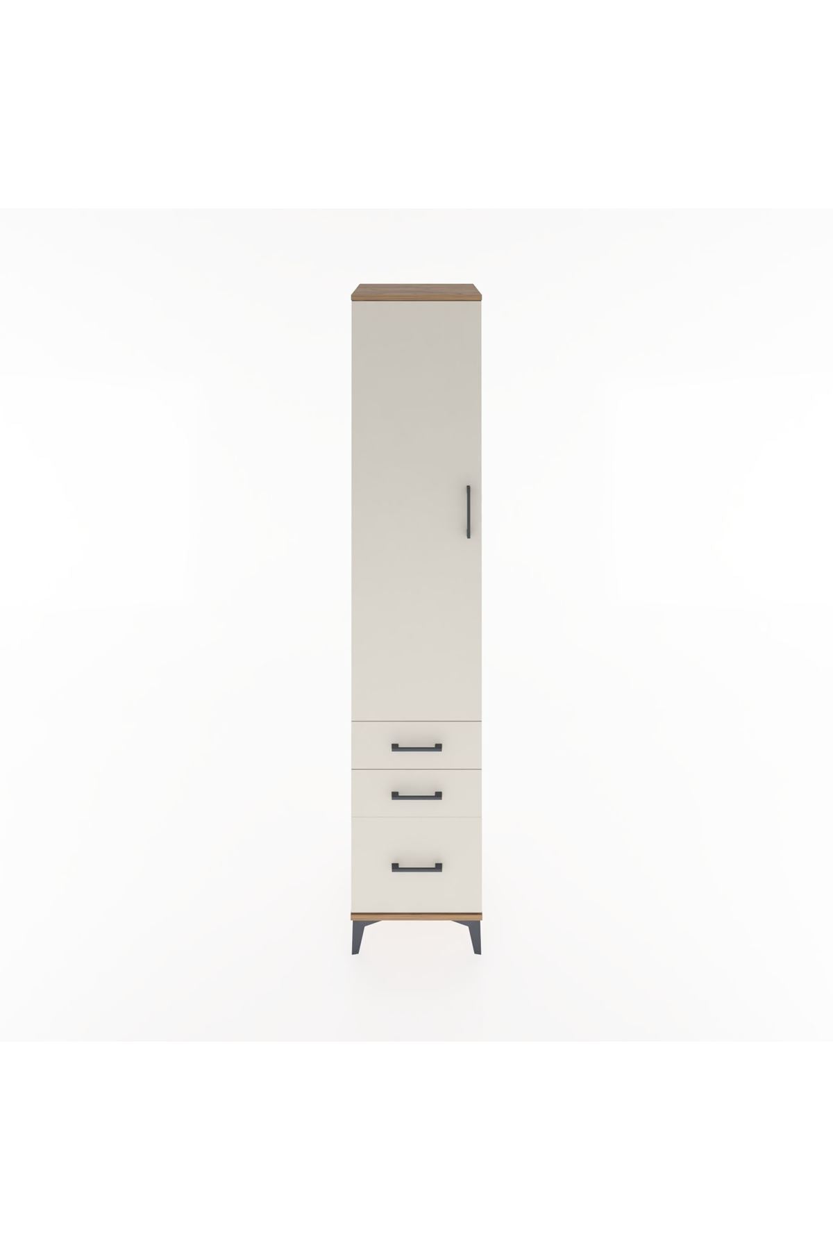 Hyperion Dolap 4 Raflı 3 Çekmeceli Tek Kapaklı 44x44x221 Çam-Aytaşı