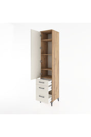Hyperion Dolap 4 Raflı 3 Çekmeceli Tek Kapaklı 44x44x221 Çam-Aytaşı