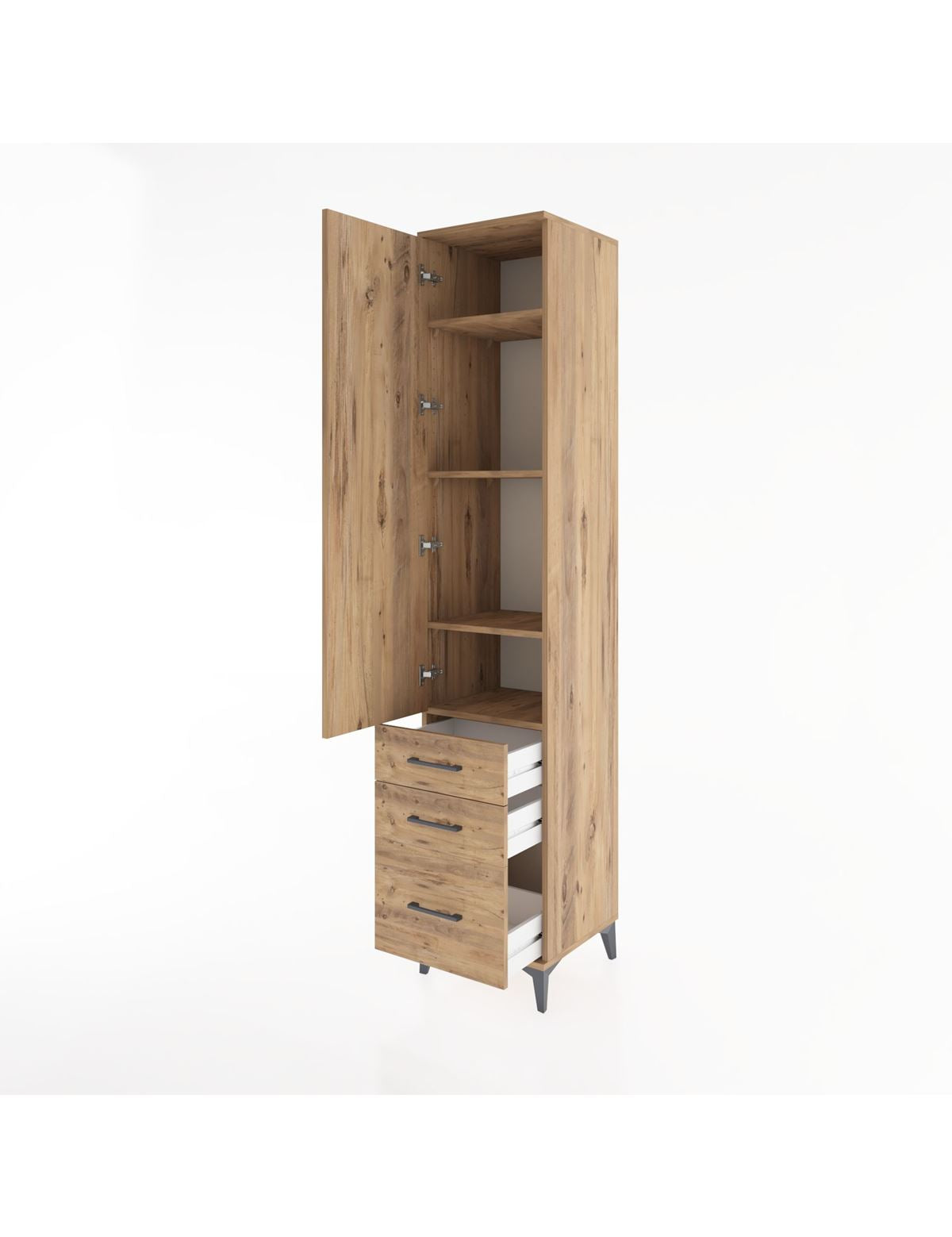 Hyperion Dolap 4 Raflı 3 Çekmeceli Tek Kapaklı 44x44x221 - S61M034V9B