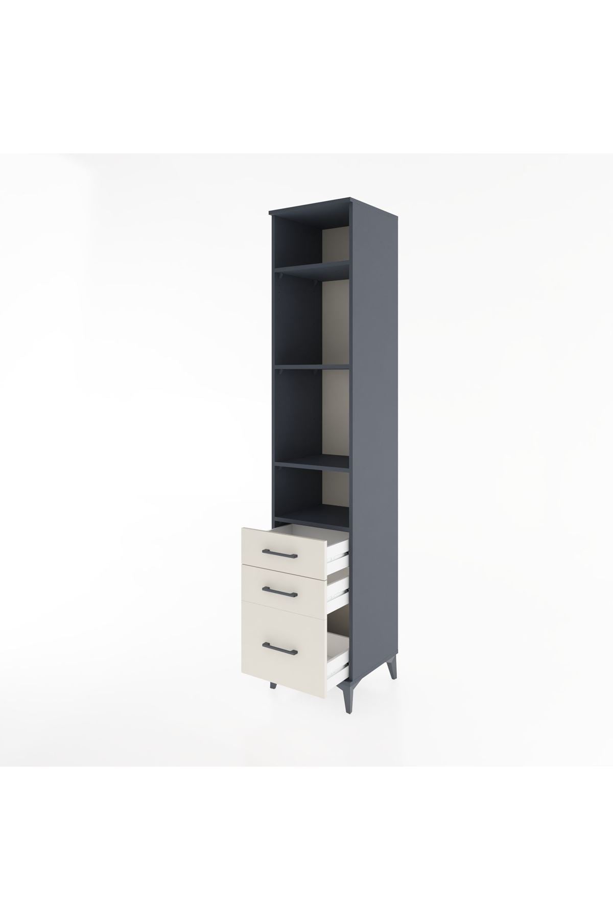 Hyperion Dolap 4 Raflı 3 Çekmeceli 44x44x221 - S61M035V4B