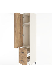 Hyperion Dolap 2 Raflı 2 Çekmeceli Tek Askılı 44x44x221 Aytaşı-Çam