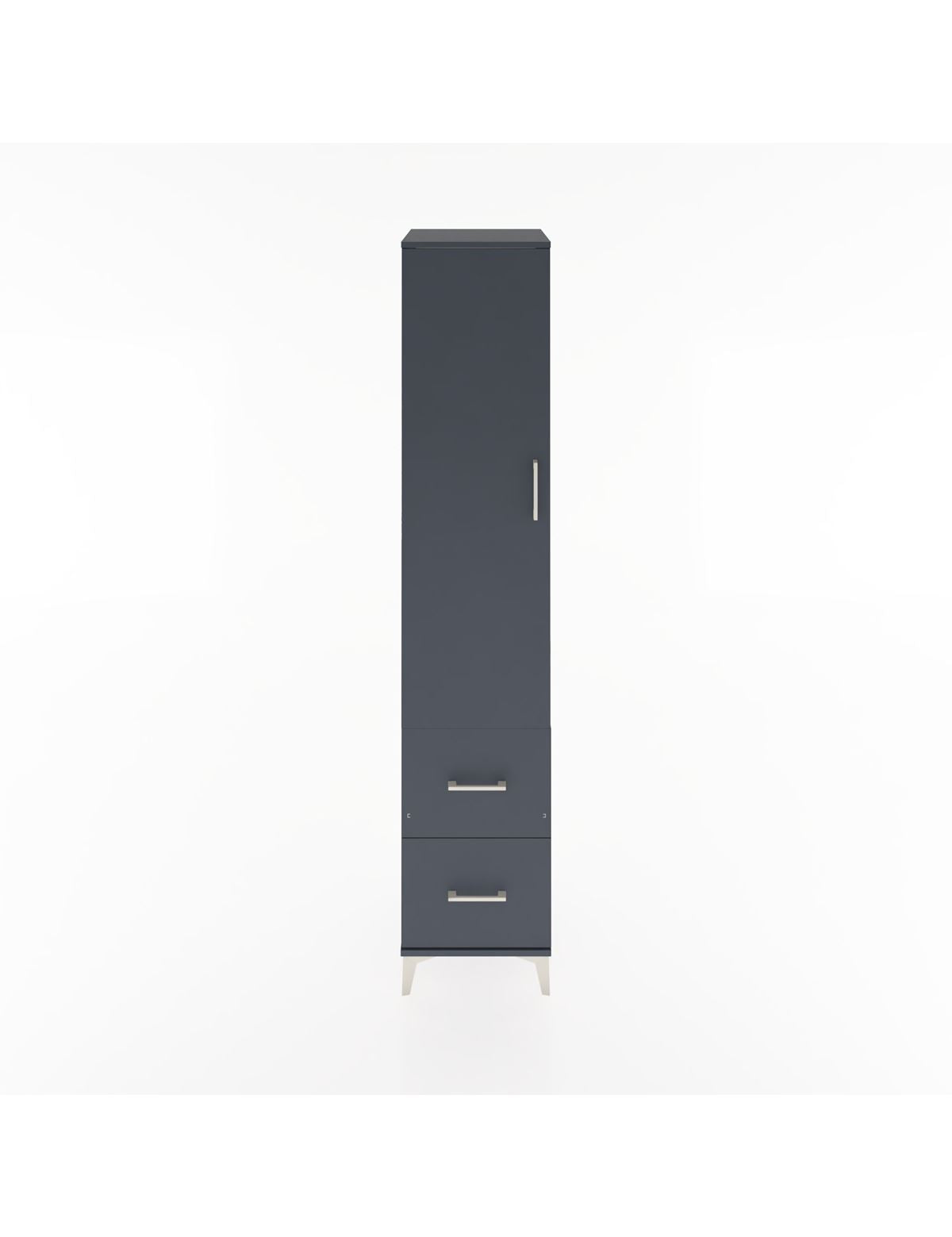 Hyperion Dolap 2 Raflı 2 Çekmeceli Tek Askılı 44x44x221 Antrasit-Antrasit