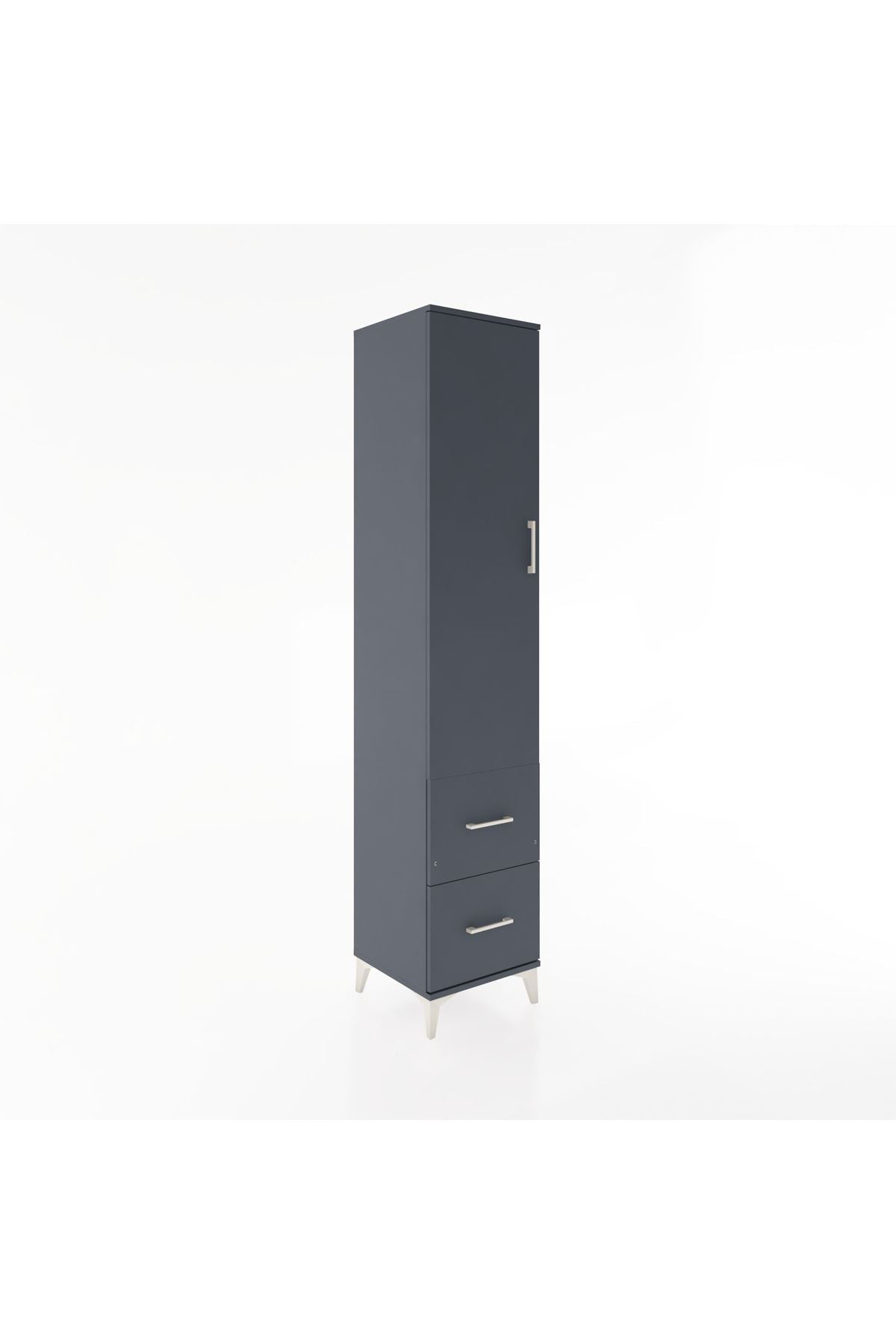 Hyperion Dolap 2 Raflı 2 Çekmeceli Tek Askılı 44x44x221 Antrasit-Antrasit