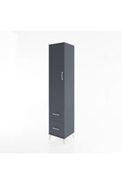 Hyperion Dolap 2 Raflı 2 Çekmeceli Tek Askılı 44x44x221 Antrasit-Antrasit