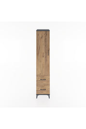 Hyperion Dolap 2 Raflı 2 Çekmeceli Tek Askılı 44x44x221 Antrasit-Çam