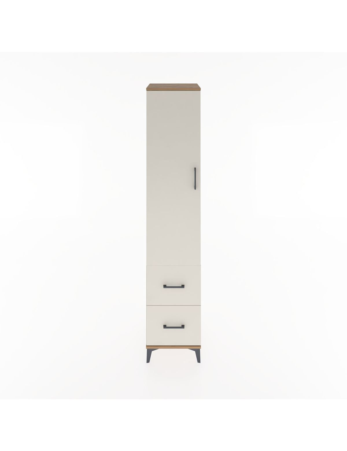 Hyperion Dolap 2 Raflı 2 Çekmeceli Tek Askılı 44x44x221 Çam-Aytaşı