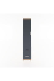 Hyperion Dolap 2 Raflı 2 Çekmeceli Tek Askılı 44x44x221 Çam-Antrasit