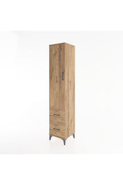 Hyperion Dolap 2 Raflı 2 Çekmeceli Tek Askılı 44x44x221 Çam-Çam