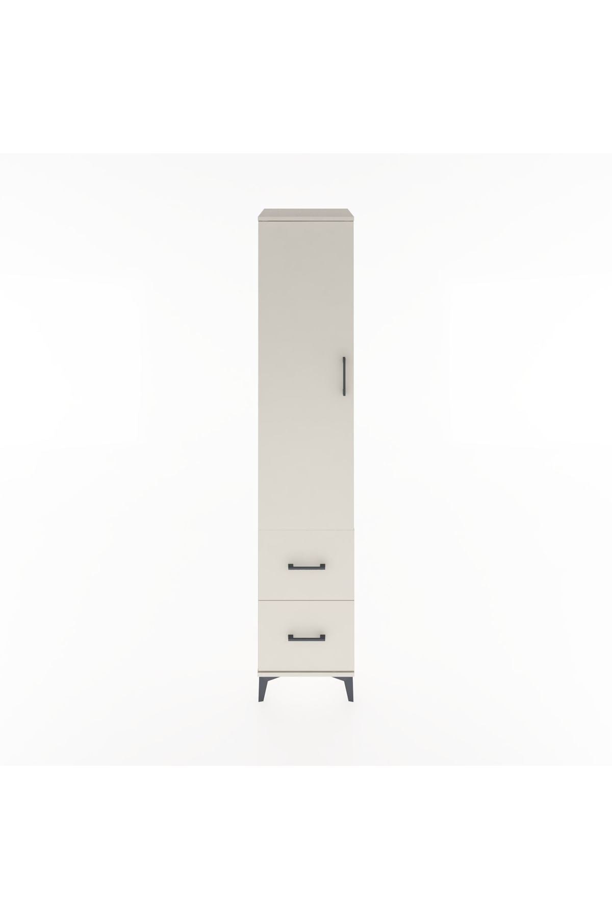 Hyperion Dolap 4 Raflı 2 Çekmeceli Tek Kapaklı 44x44x221 Aytaşı-Aytaşı