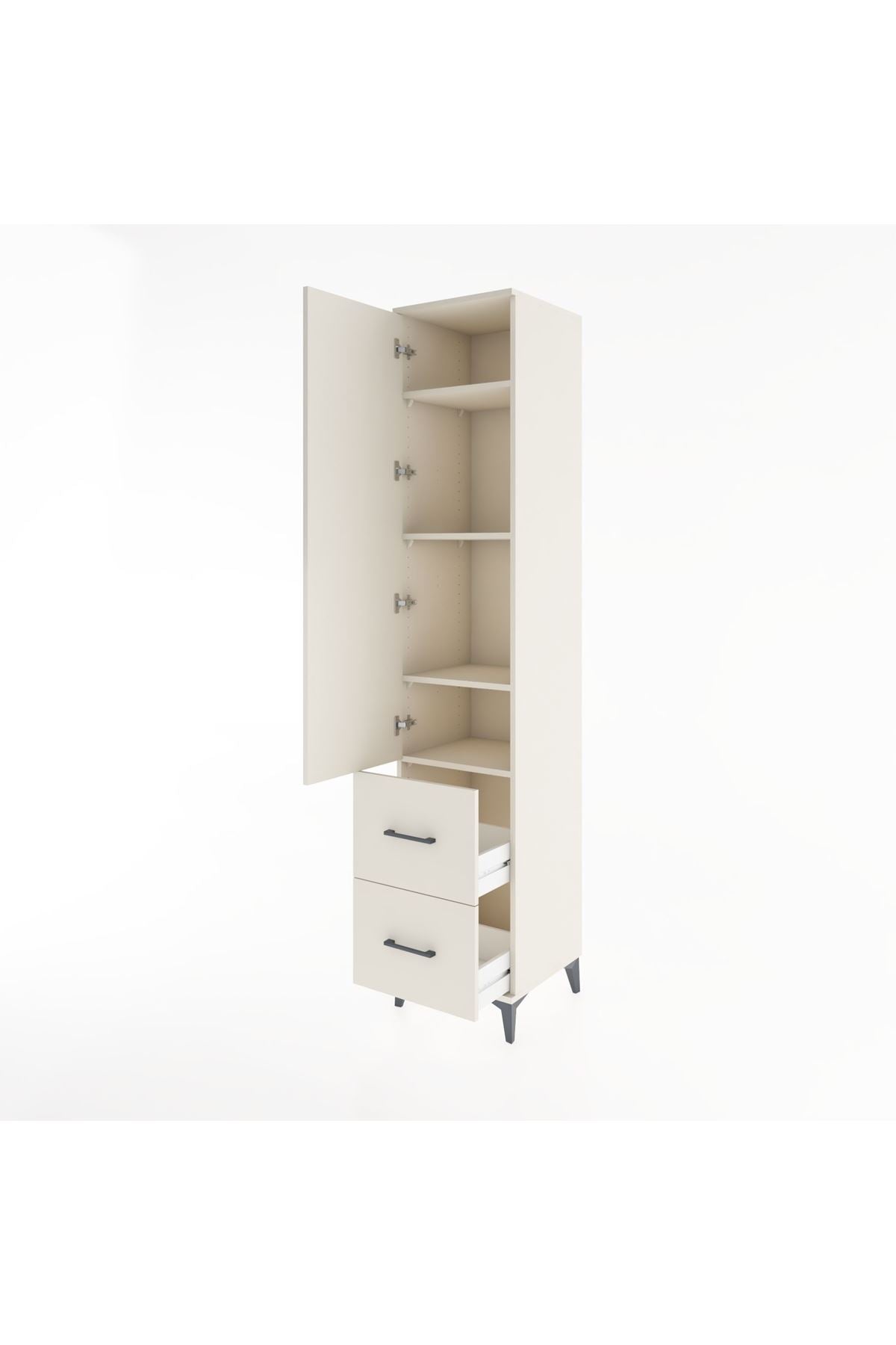 Hyperion Dolap 4 Raflı 2 Çekmeceli Tek Kapaklı 44x44x221 Aytaşı-Aytaşı