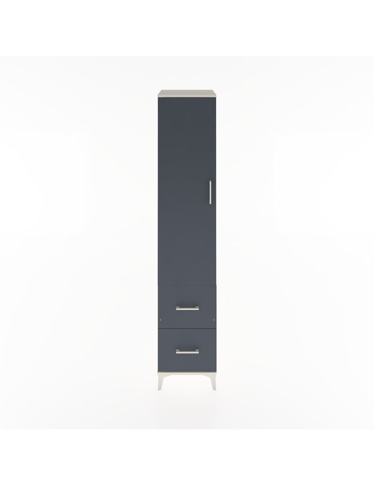 Hyperion Dolap 4 Raflı 2 Çekmeceli Tek Kapaklı 44x44x221 Aytaşı-Antrasit