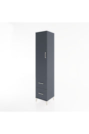 Hyperion Dolap 4 Raflı 2 Çekmeceli Tek Kapaklı 44x44x221 Antrasit-Antrasit