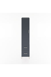 Hyperion Dolap 4 Raflı 2 Çekmeceli Tek Kapaklı 44x44x221 Antrasit-Antrasit