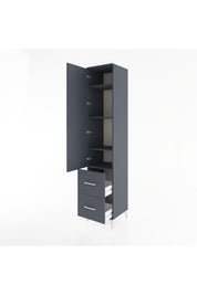 Hyperion Dolap 4 Raflı 2 Çekmeceli Tek Kapaklı 44x44x221 Antrasit-Antrasit
