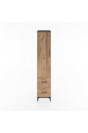 Hyperion Dolap 4 Raflı 2 Çekmeceli Tek Kapaklı 44x44x221 Antrasit-Çam