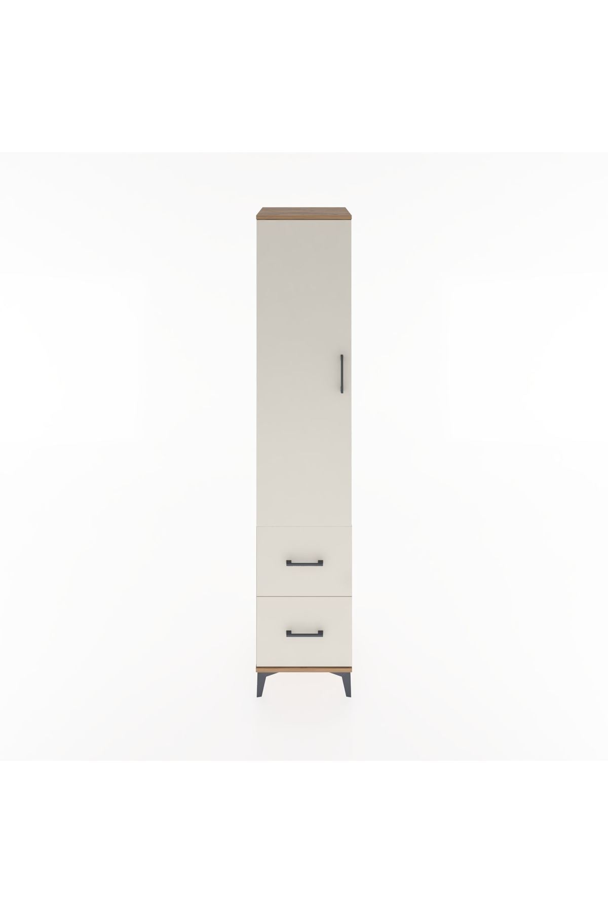 Hyperion Dolap 4 Raflı 2 Çekmeceli Tek Kapaklı 44x44x221 Çam-Aytaşı