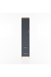 Hyperion Dolap 4 Raflı 2 Çekmeceli Tek Kapaklı 44x44x221 Çam-Antrasit