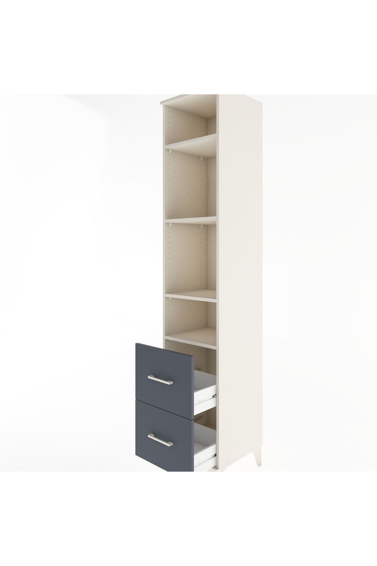 Hyperion Dolap 4 Raflı 2 Çekmeceli 44x44x221 - S61M038V2B