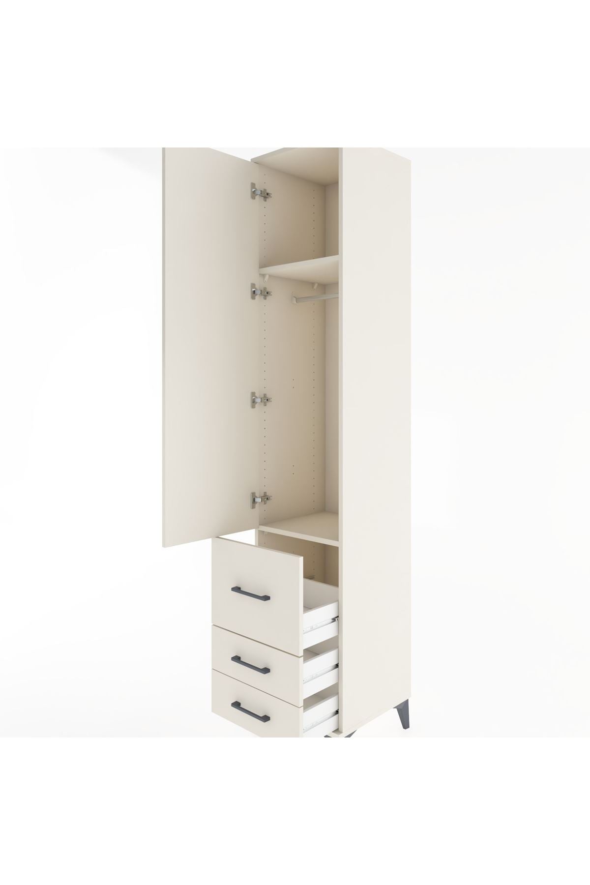 Hyperion Dolap 2 Raflı 3 Çekmeceli Tek Askılı 44x44x221 Aytaşı-Aytaşı