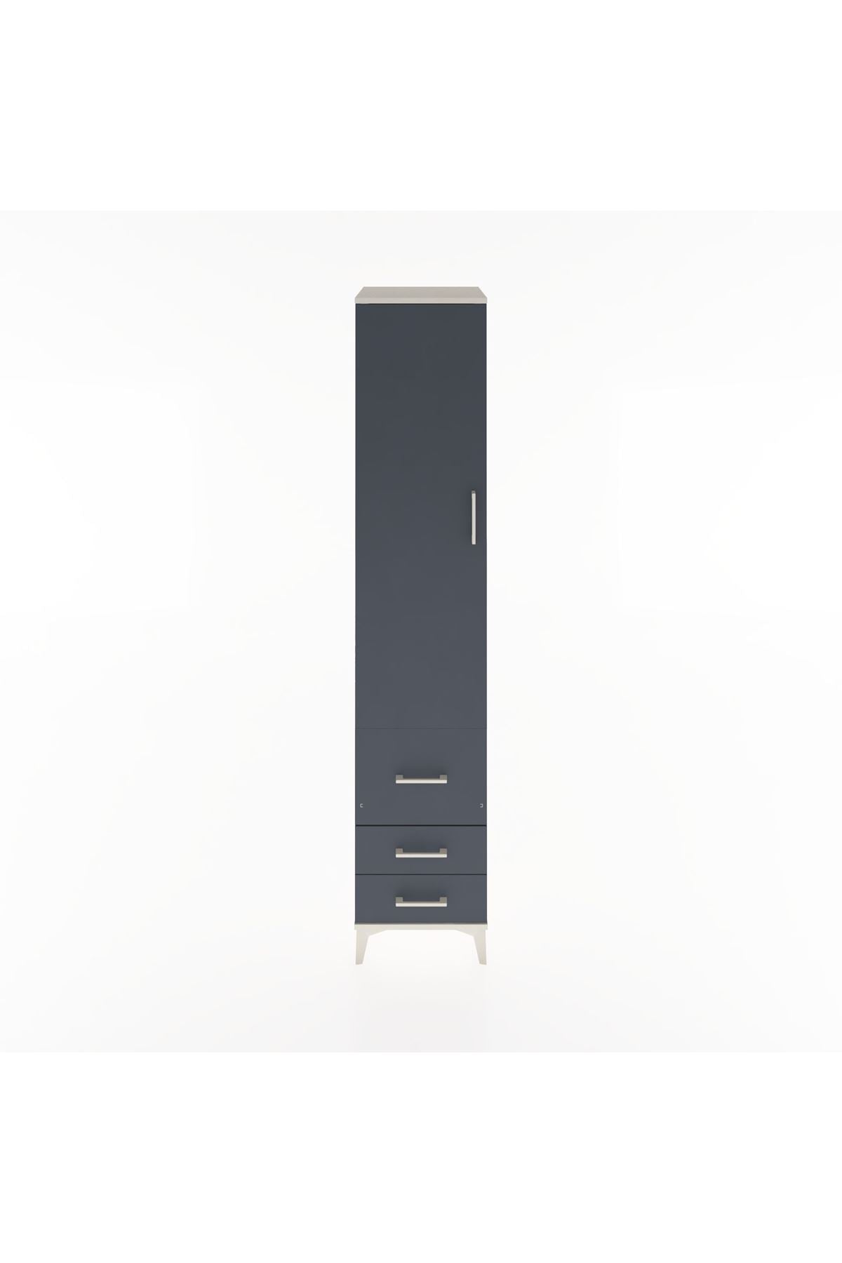 Hyperion Dolap 2 Raflı 3 Çekmeceli Tek Askılı 44x44x221 Aytaşı-Antrasit